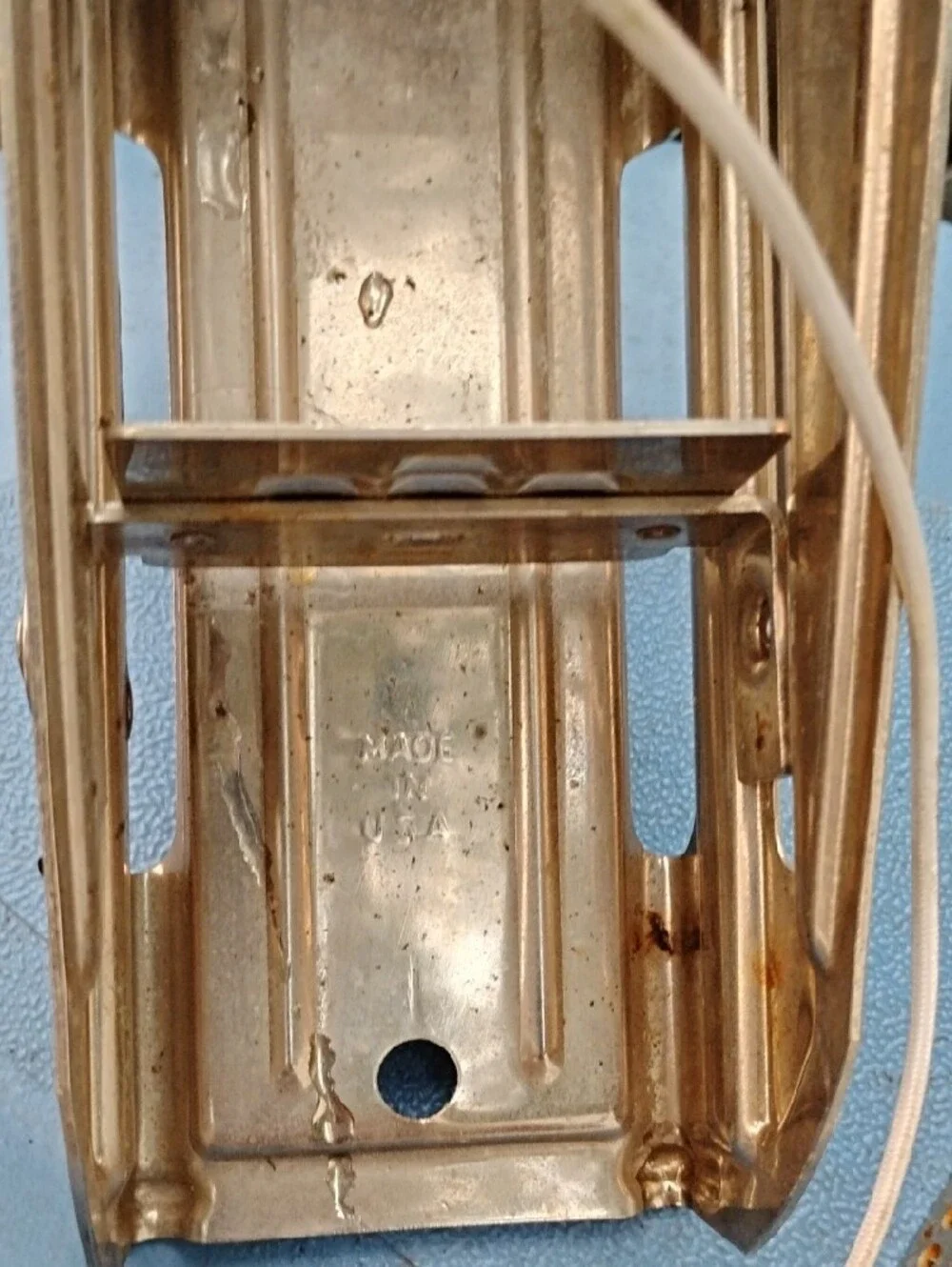 Vintage Hand-Held French Fry Cutter with Red Handle